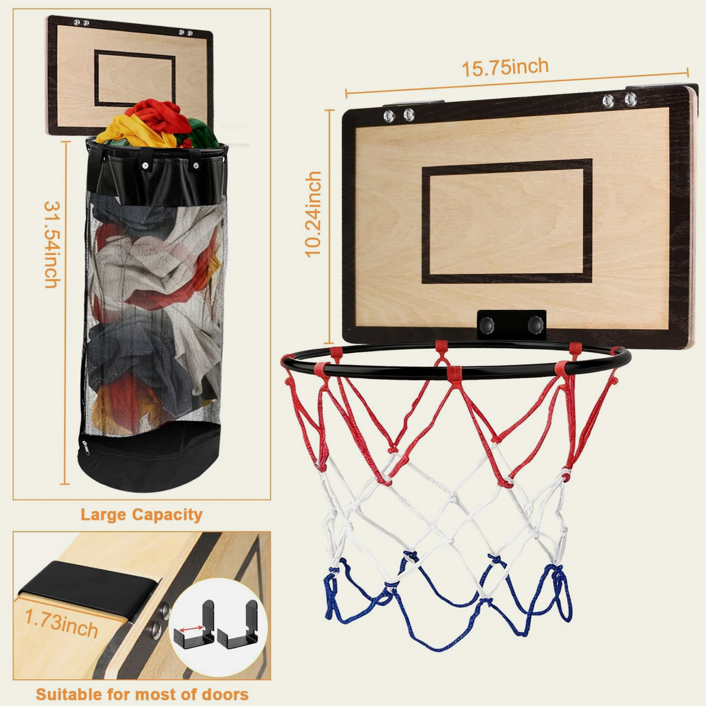 Dual-function fun hanging laundry basket