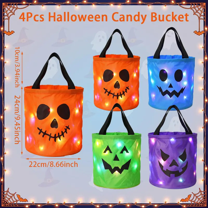 🎃Glow-Up Halloween LED Trick-or-Treat Candy Bucket Set