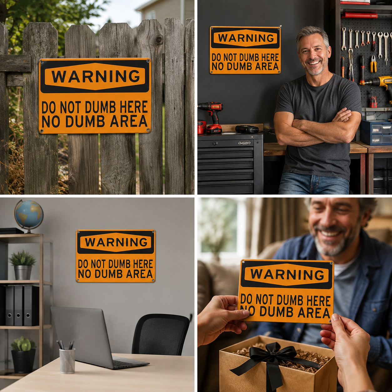🚫 Warning Sign for Office & Garage – 8x12 Inch Humorous Metal Plaque, Perfect for Coworker Gag Gift
