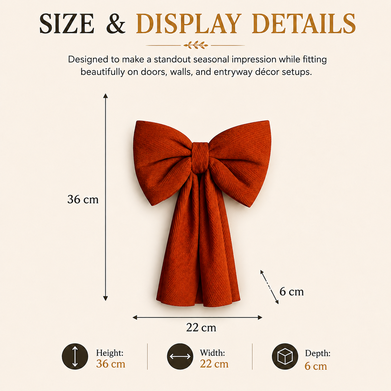 🍂 Oversized Autumn Door Swag – Warm Fall Welcome with Floral Bow & Rustic Porch Charm 🧡✨