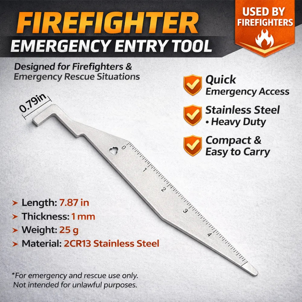 Multi-Purpose Stainless Steel Utility Pry Tool with Measuring Edge Be Ready When Seconds Matter