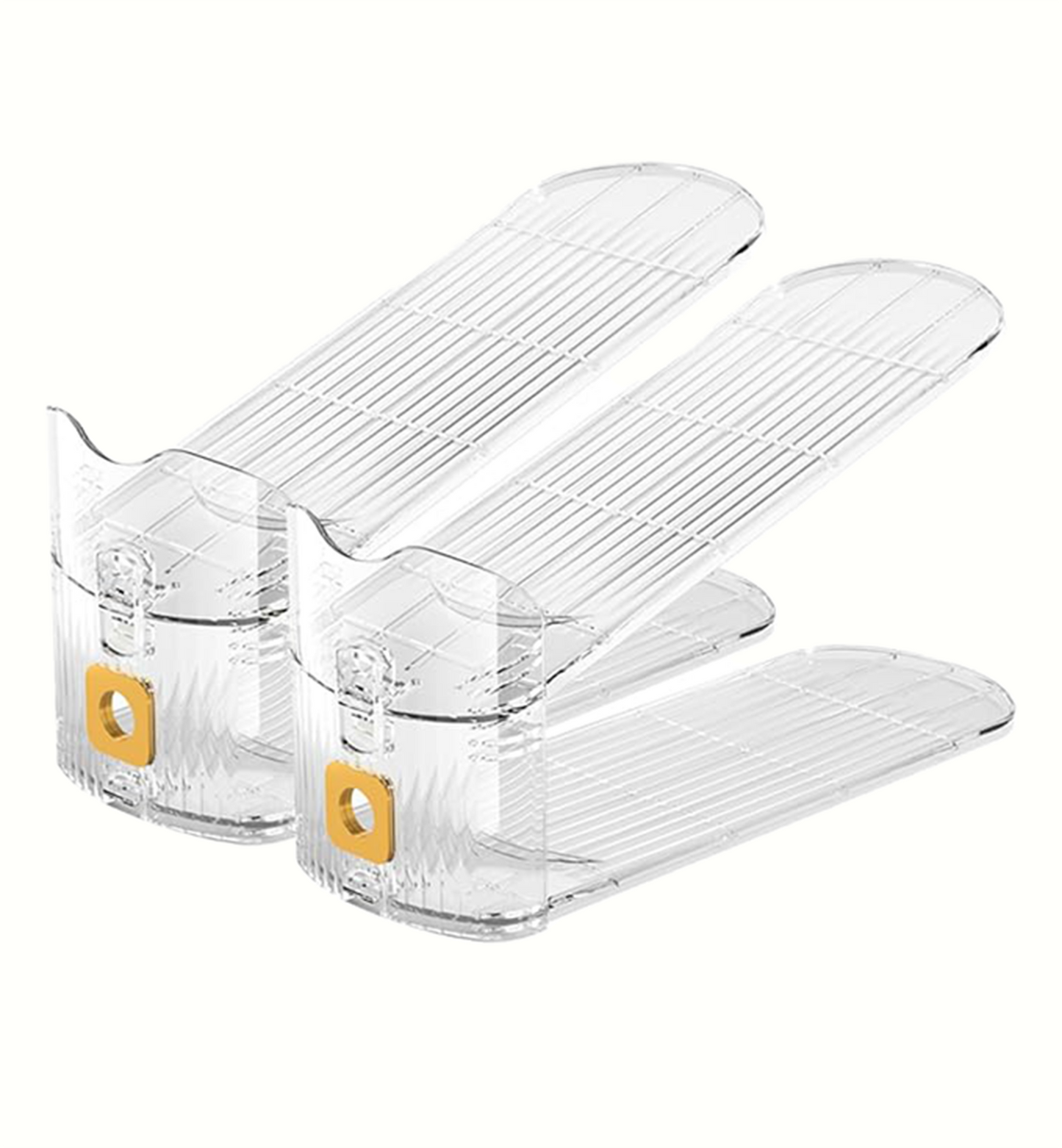 Shoe Organizer for Closet – 2 Pack Stackable Rack with Height Adjustment