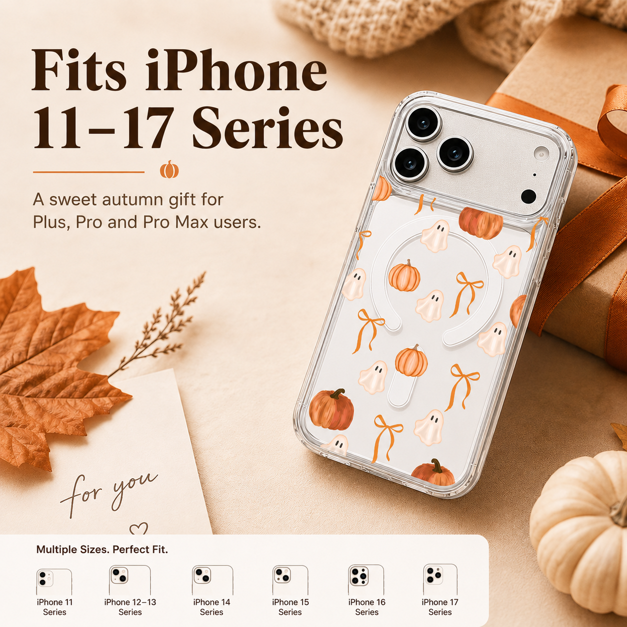 π Watercolor Ghost Pumpkin iPhone Case β Cute Fall Halloween Design (17β11)