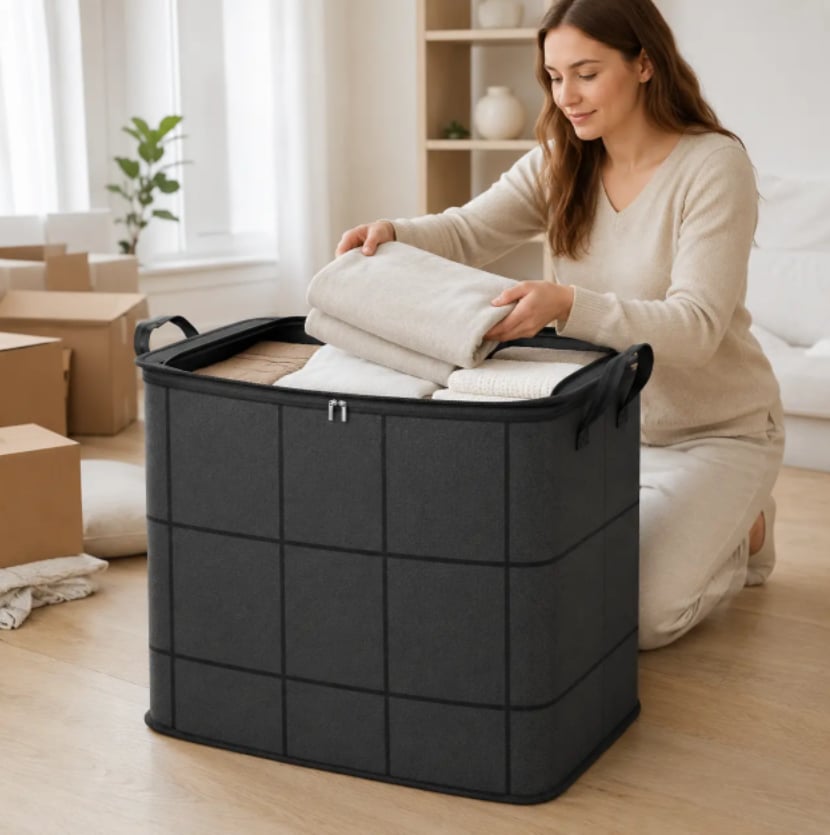 180L Extra Large Storage Bag – Zipper Organizer for Bedding, Quilts & Moving