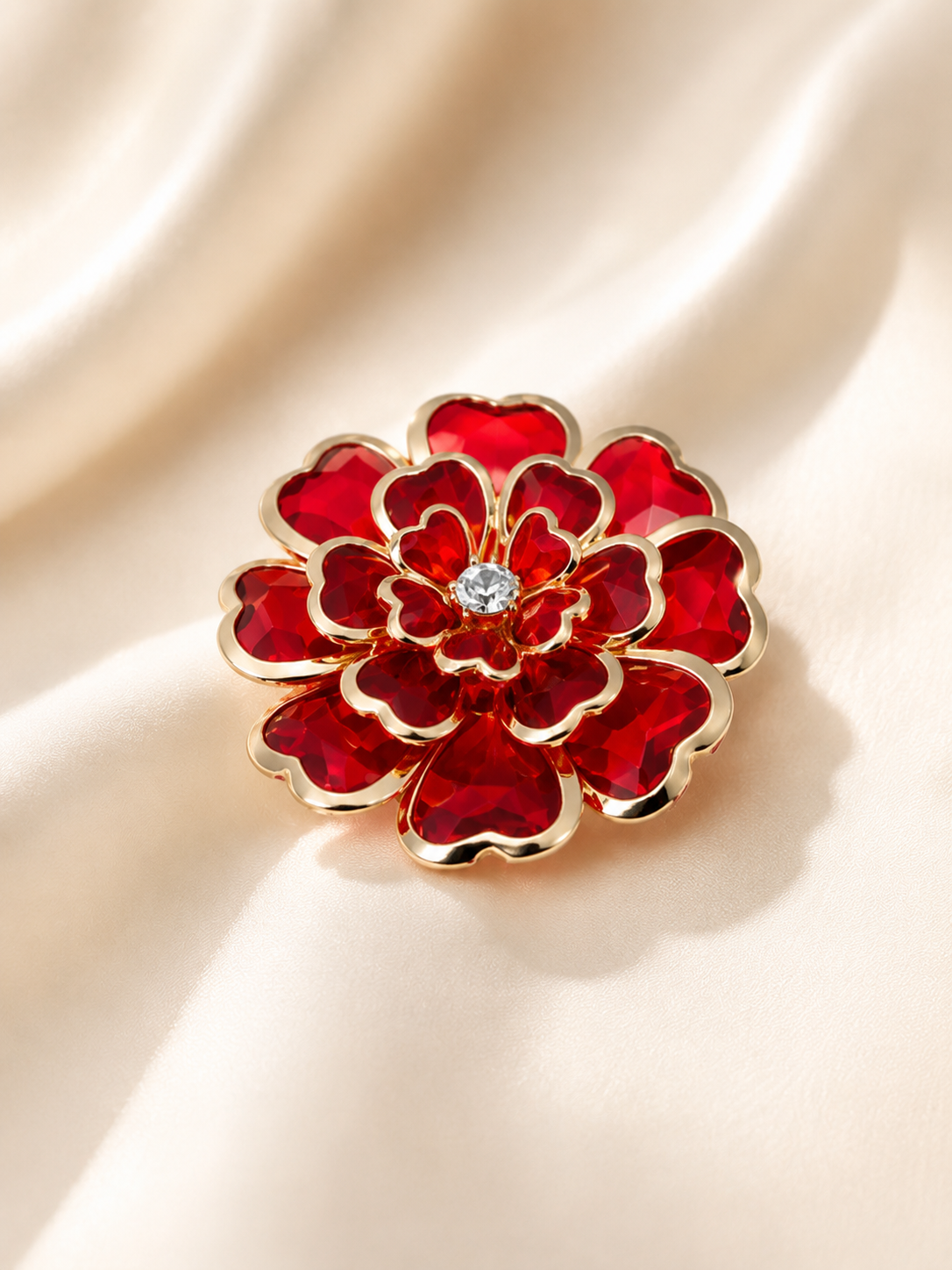 Rhinestone Camellia Button Covers – Snap-On Sparkle for Every Blouse
