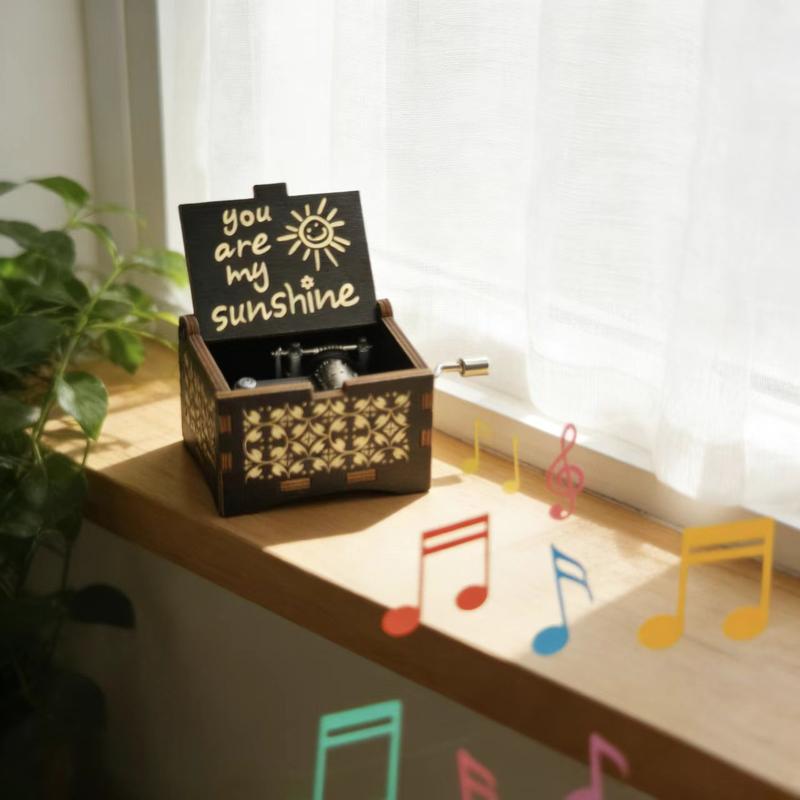 Wooden Hand Crank Music Box