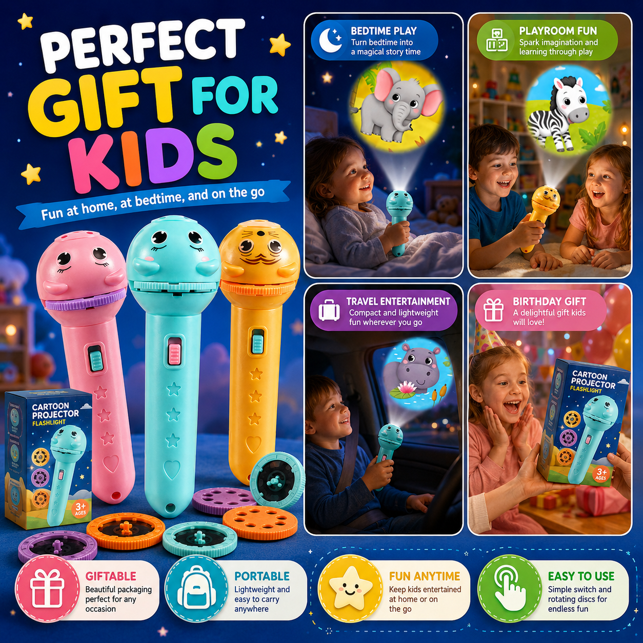 Kids’ Story Projector Flashlight