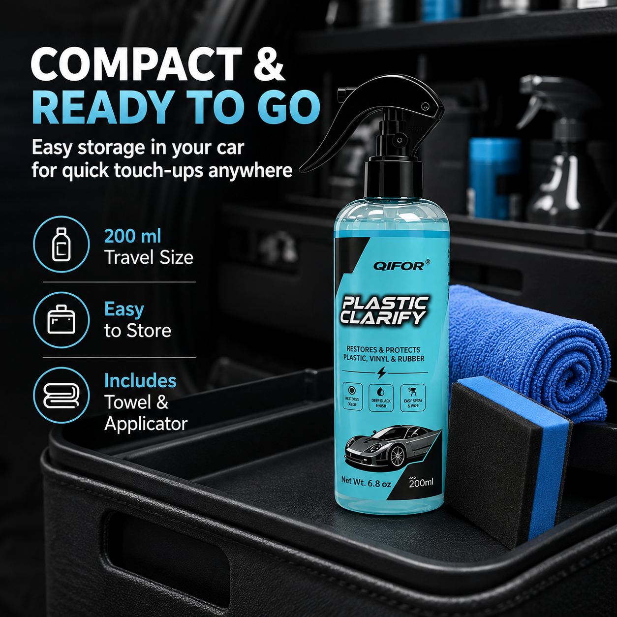 Multi-Surface Car Plastic Restorer – Trim, Tire & Dashboard Polish