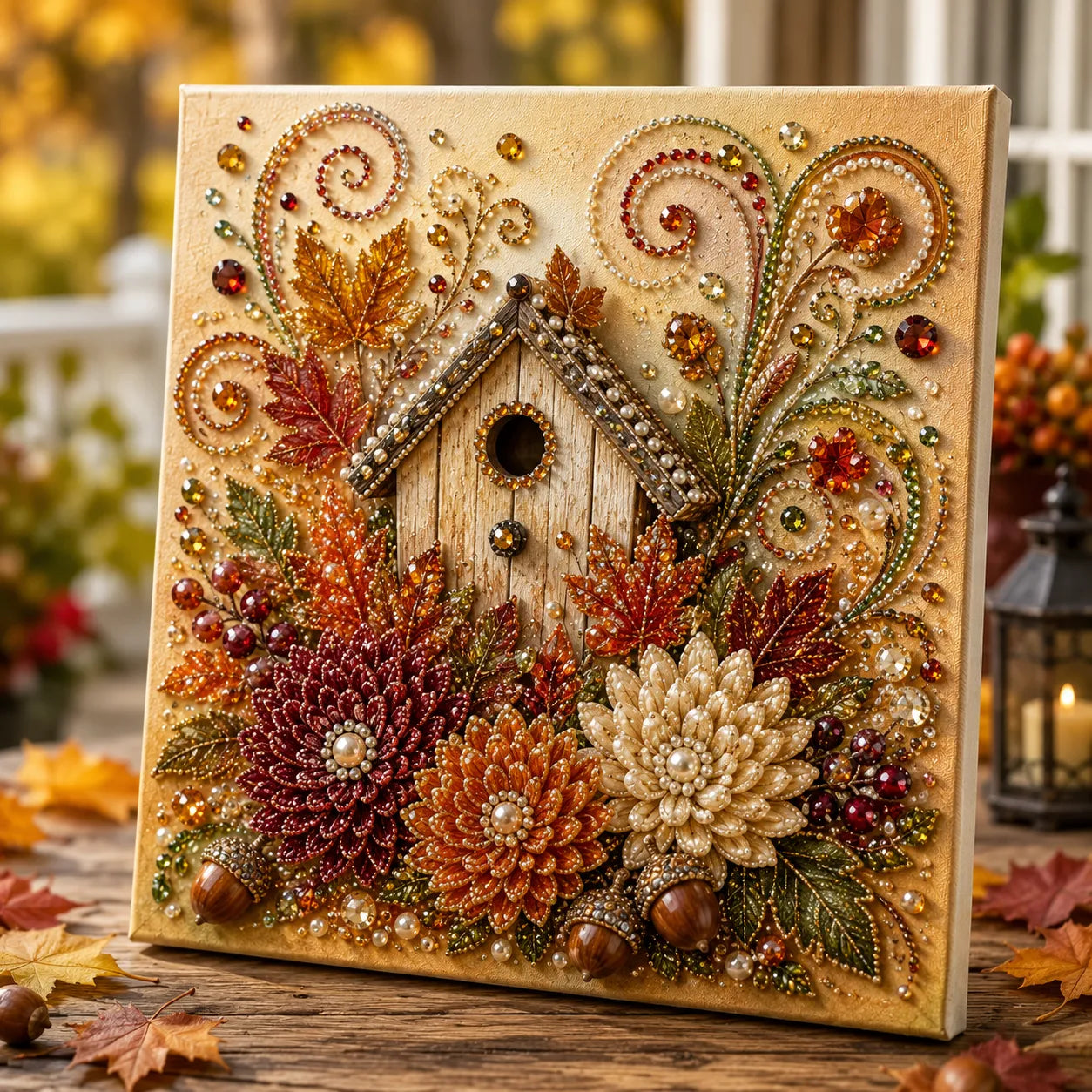 š„šāØAutumn Pearl Painting Kit - Relaxing DIY Craft to Create Sparkling Fall Artwork