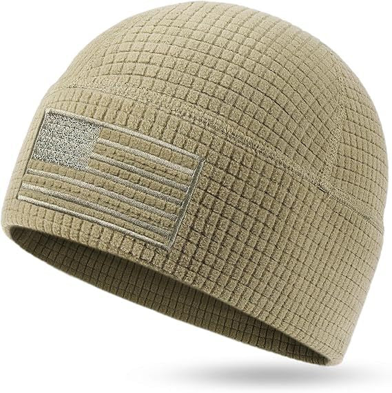 🏔️ Patriotic Grid Fleece Beanie | Soft, Breathable Outdoor Cap