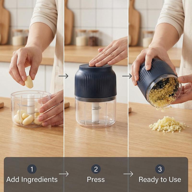 Electric Food Shredder, Mini Meat Grinder, Garlic Puree Maker