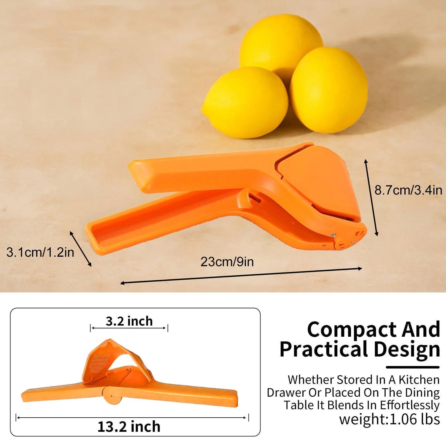 🍋 Fresh Lemon Squeezer – No Seeds, No Mess, More Juice