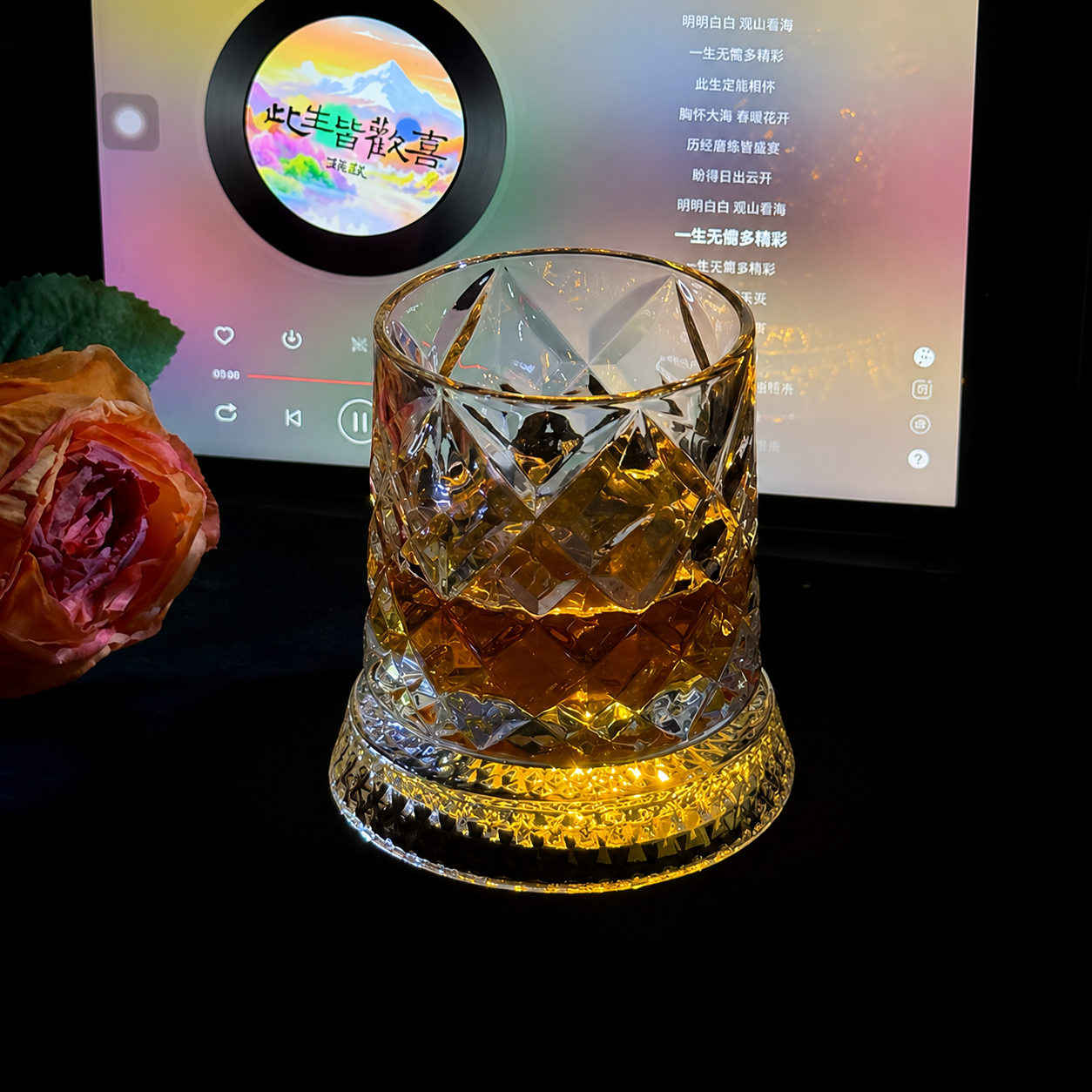 360° Rotating Crystal Glass Cup – The Fun Drinkware That Won’t Tip Over
