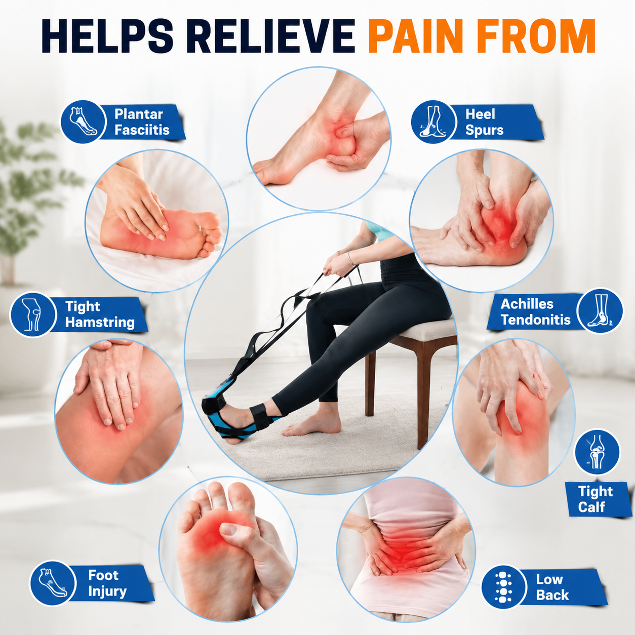 🦶 3-in-1 Foot & Calf Stretching Kit for Daily Mobility