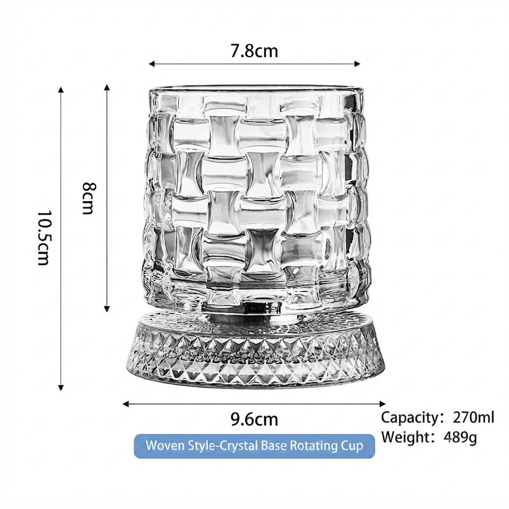 Luxury 360° Spinning Crystal Barware Cup