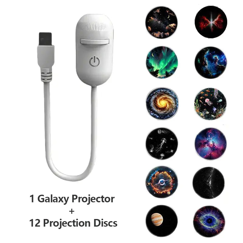 π2-in-1 Galaxy Projector & Warm Night Light β USB Starry Sky Lamp