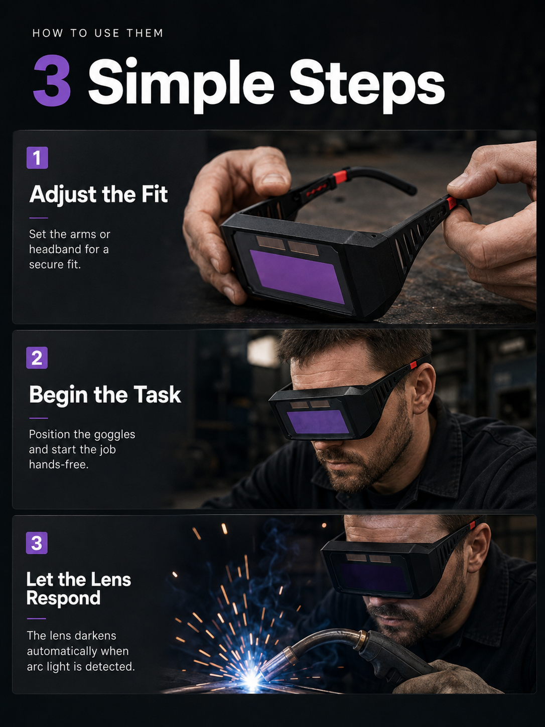 🛡️ Industrial Safety Welding Glasses – Anti-Glare, Impact-Resistant Protective Eyewear for Welders
