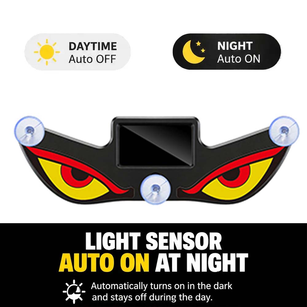 Dynamic LED Rear Window Display for Car – Vampire Devil Eye Emoji Panel