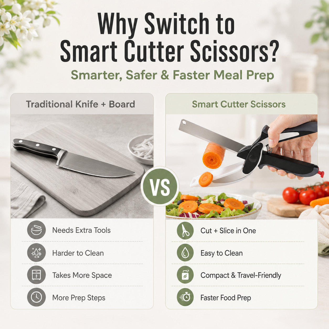 ✂️ 2 in 1 Kitchen Scissors for Food