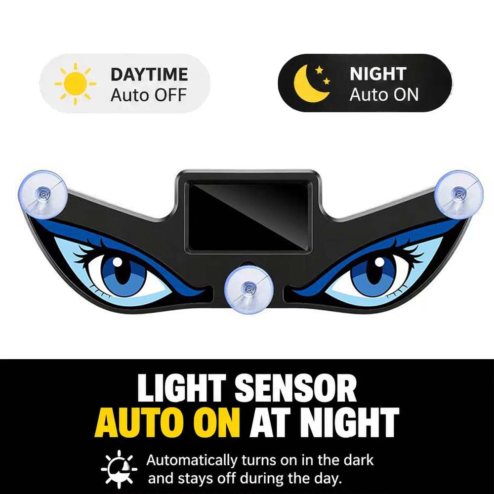 Dynamic LED Rear Window Display for Car – Vampire Devil Eye Emoji Panel