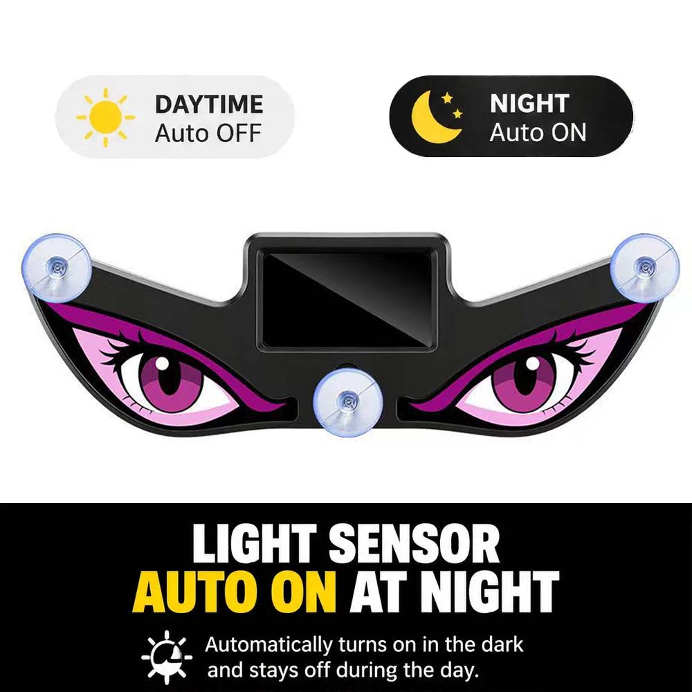 Dynamic LED Rear Window Display for Car – Vampire Devil Eye Emoji Panel