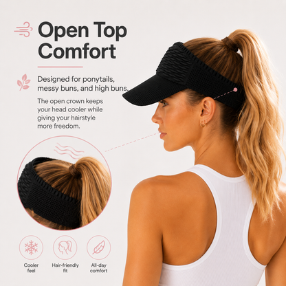 ☀️Women's High Ponytail Sun Visor Hat for Sun Protection