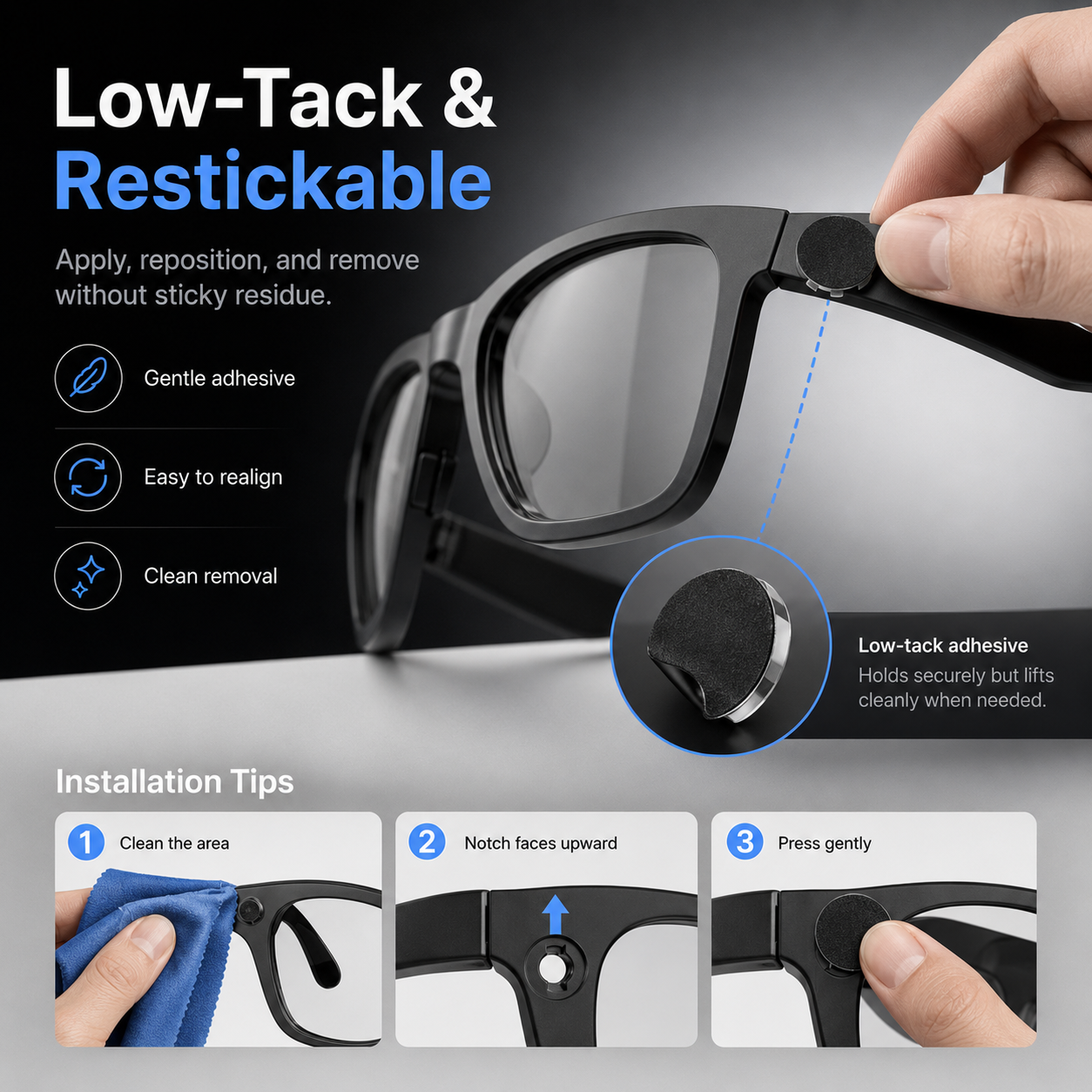 LED Light Blocking Stickers - Laser-Cut, Low-Tack Restickable Covers (12 Pieces)