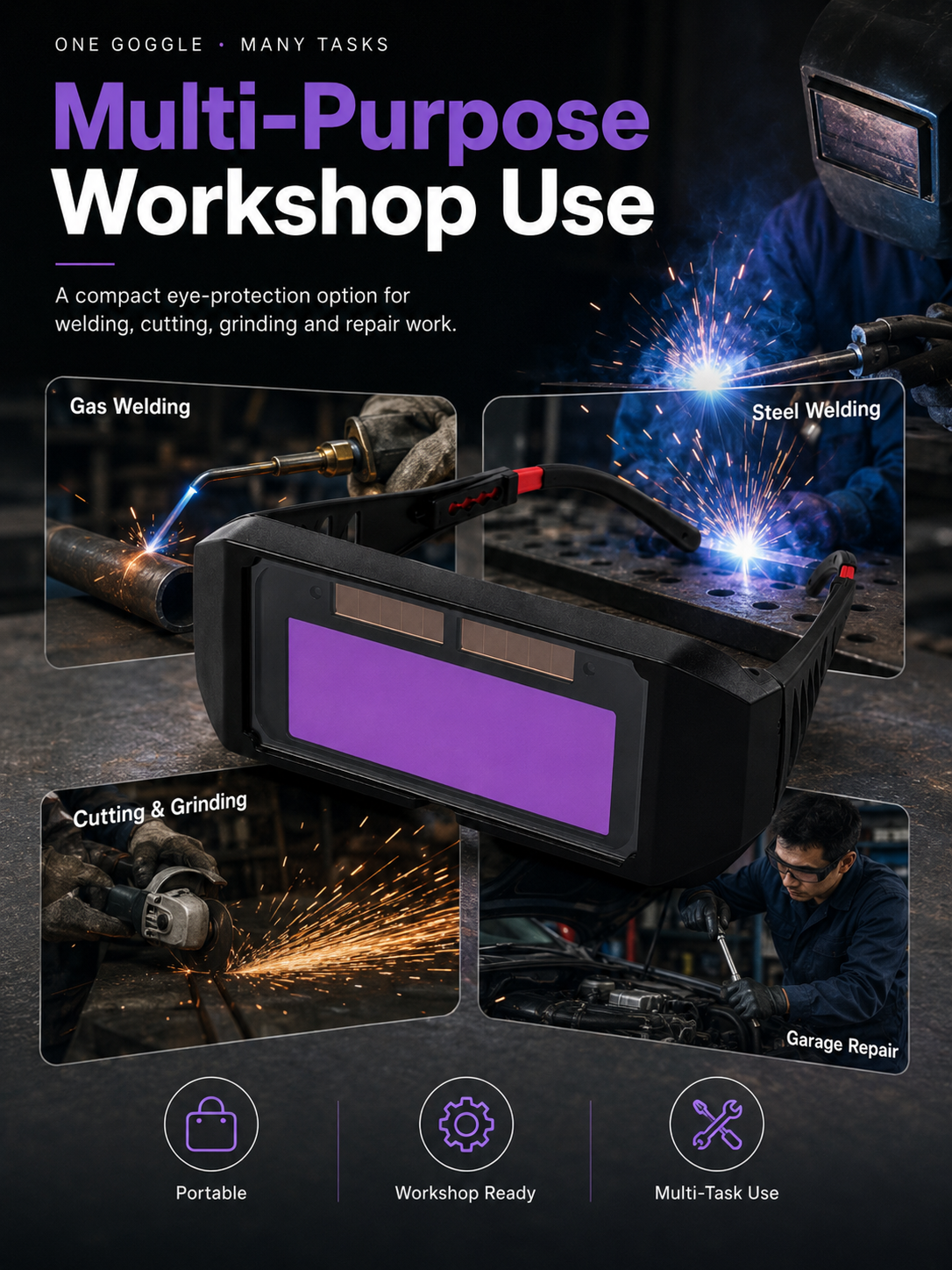 🛡️ Industrial Safety Welding Glasses – Anti-Glare, Impact-Resistant Protective Eyewear for Welders