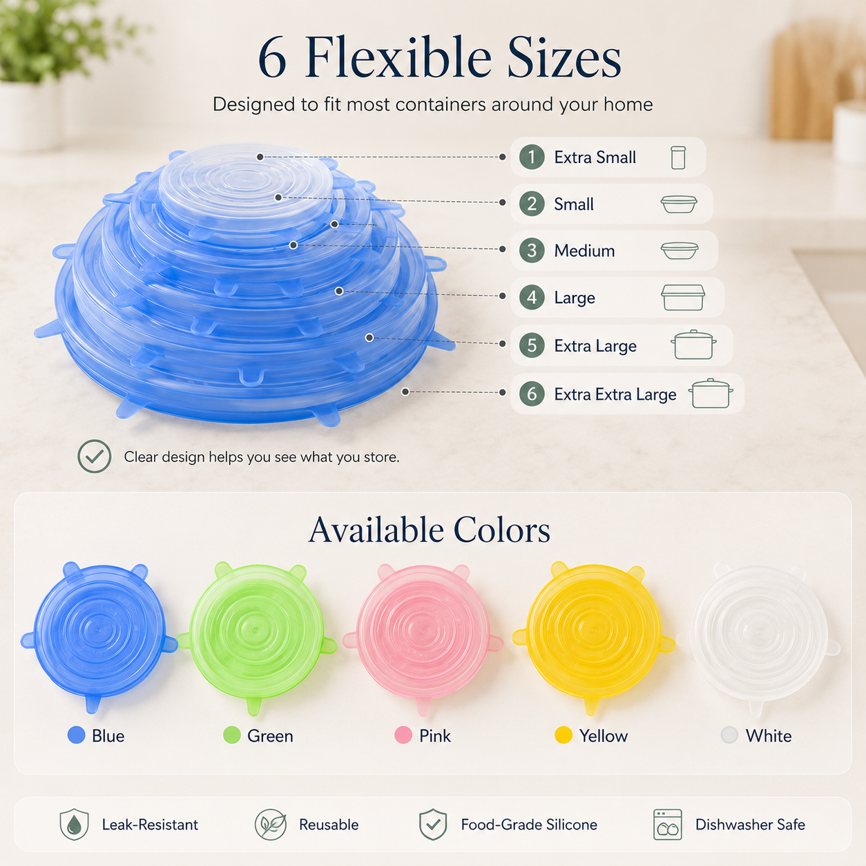 🥗✨Reusable Silicone Stretch Lids
