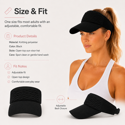 ☀️Women's High Ponytail Sun Visor Hat for Sun Protection
