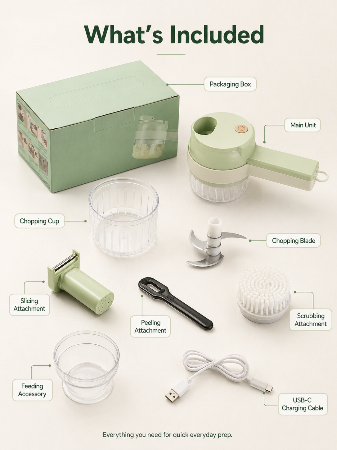 🥗4-in-1 Cordless Electric Vegetable Chopper