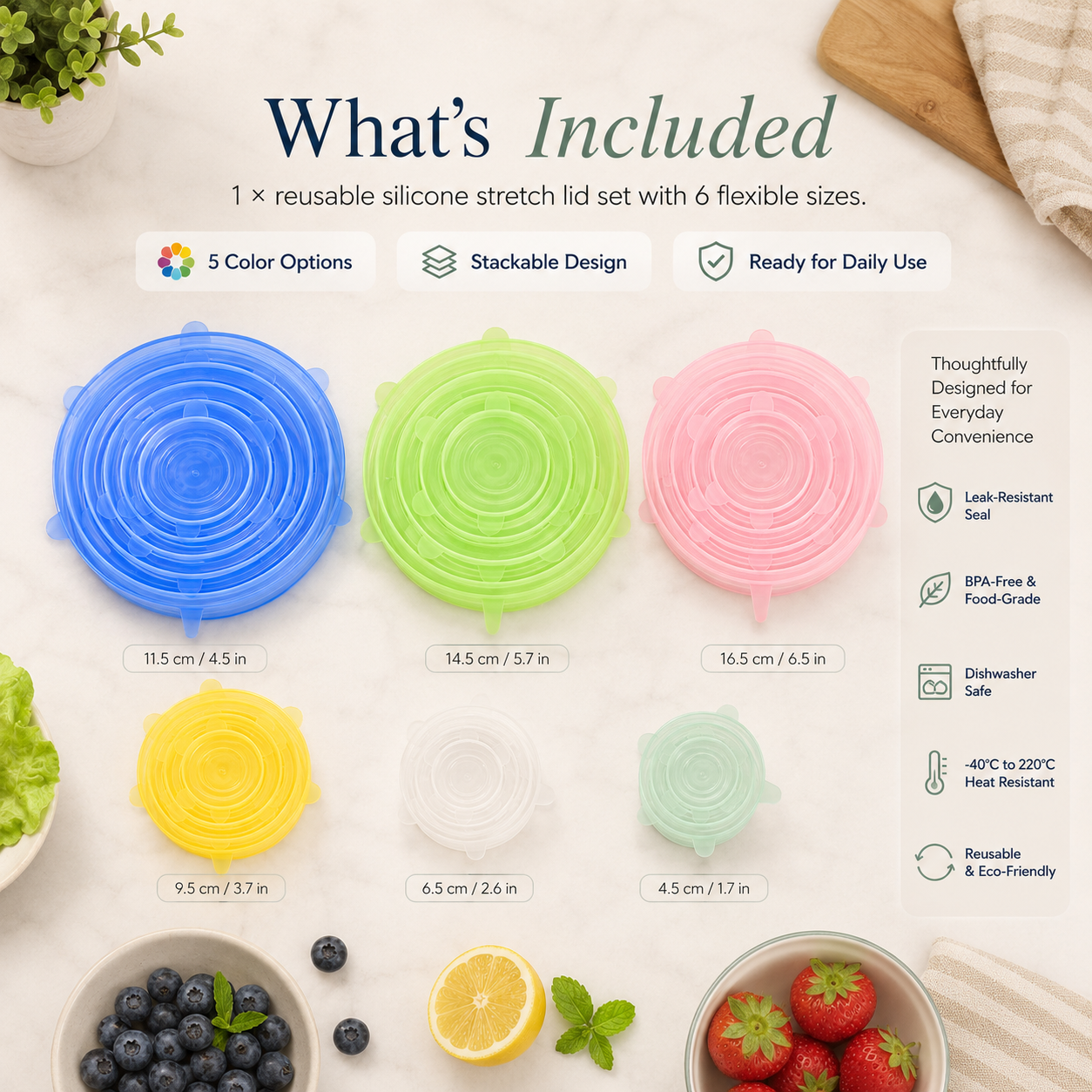 🥗✨Reusable Silicone Stretch Lids