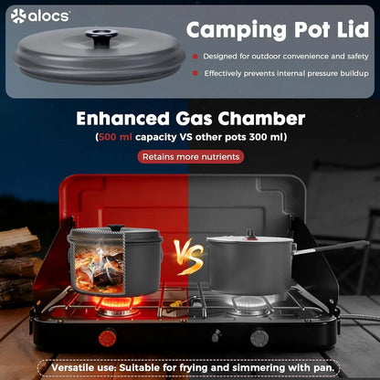 🔥HOT SALE 49% OFF🍳2026 Pro Outdoor Camping Cookware: 3-in-1 Ultra-Light Pots, Pans & Kettle Set! 🏕️🛒