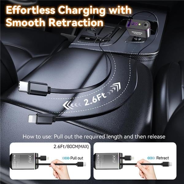 🏆75K+ SOLD!🚗✨ Smart Retractable Car Charger & Air Freshener