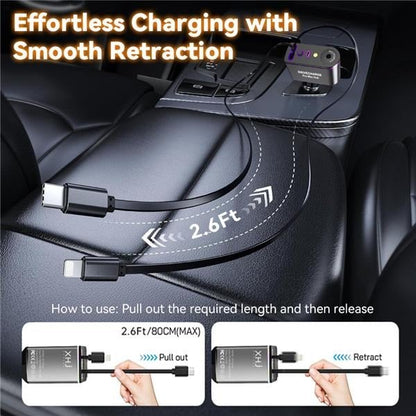 🏆75K+ SOLD!🚗✨ Smart Retractable Car Charger & Air Freshener