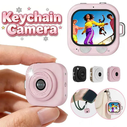 Mini Keychain Digital Camera, Y2K Pocket-Size Camera 2.5K HD with 64MP Lens