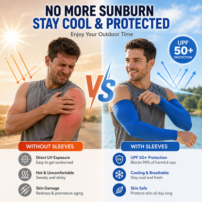 UPF 50+ Cooling Arm Sleeves | Sun Protection for Outdoor & Sports