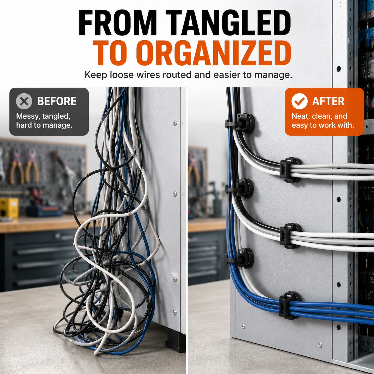 🔧12PCS Magnetic Zip Tie Mounts – Tool-Free Cable Organizers for Metal Surfaces