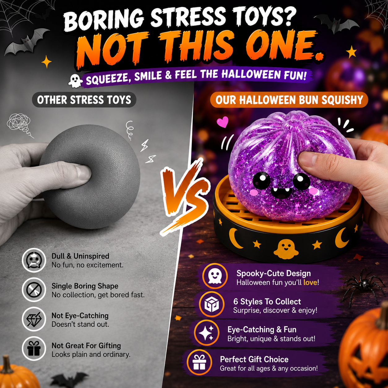 🎃 Halloween Steamed Bun Squishy Mystery Box Toy