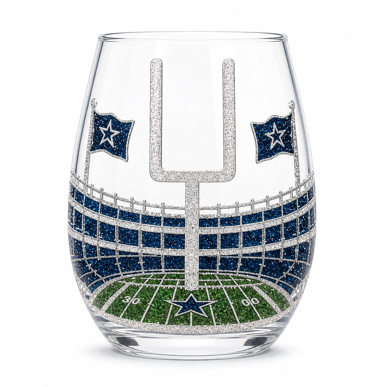 Football Drinking Glass – Game Day Statement Drinkware for Watch Parties & Victory Toasts