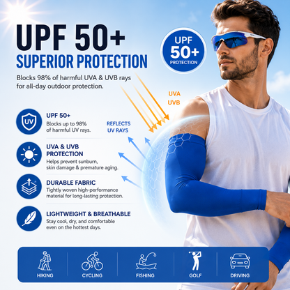 UPF 50+ Cooling Arm Sleeves | Sun Protection for Outdoor & Sports