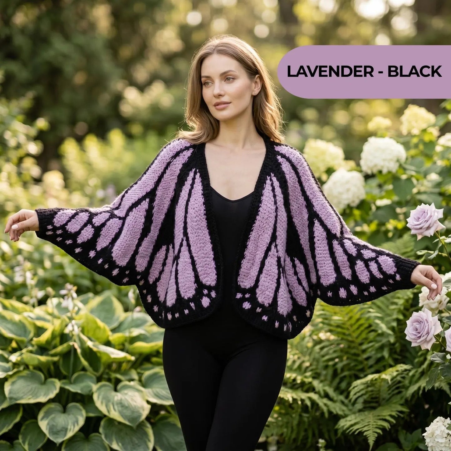 🦋 Monarch Butterfly Cardigan – Handcrafted, Bold & One of a Kind 🧶✨