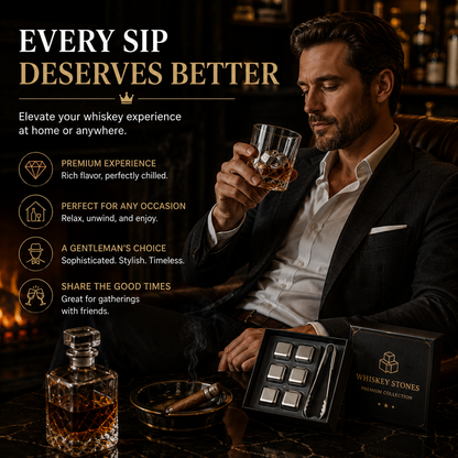 Stainless Steel Whiskey Stones – Chill Drinks Without Dilution 🥃