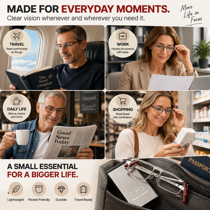 👓 HOT SALE | Folding Reading Glasses – Ultra-Slim Portable Readers with Protective Metal Case for Everyday & Travel