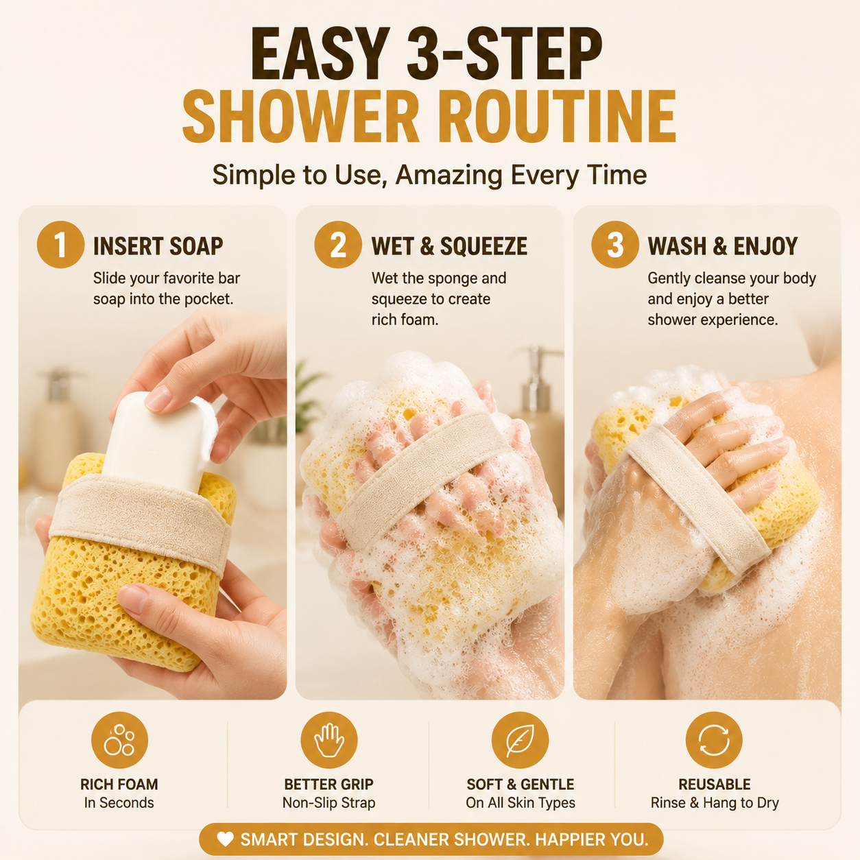 Soft Soap Pocket Sponge – The Easy Way To Create More Shower Foam