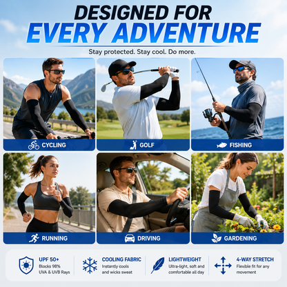 UPF 50+ Cooling Arm Sleeves | Sun Protection for Outdoor & Sports