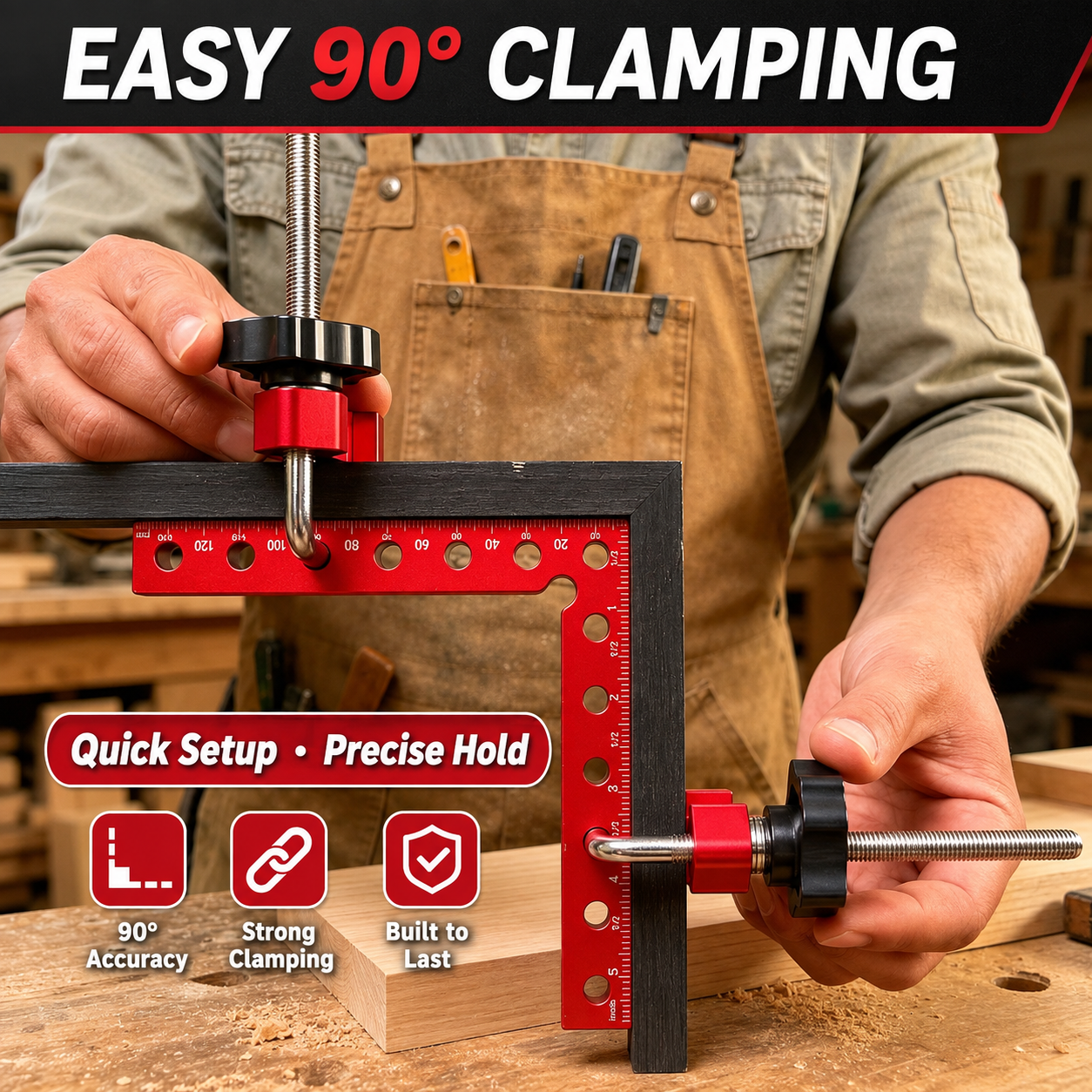 90° Corner Clamps Woodworking Set