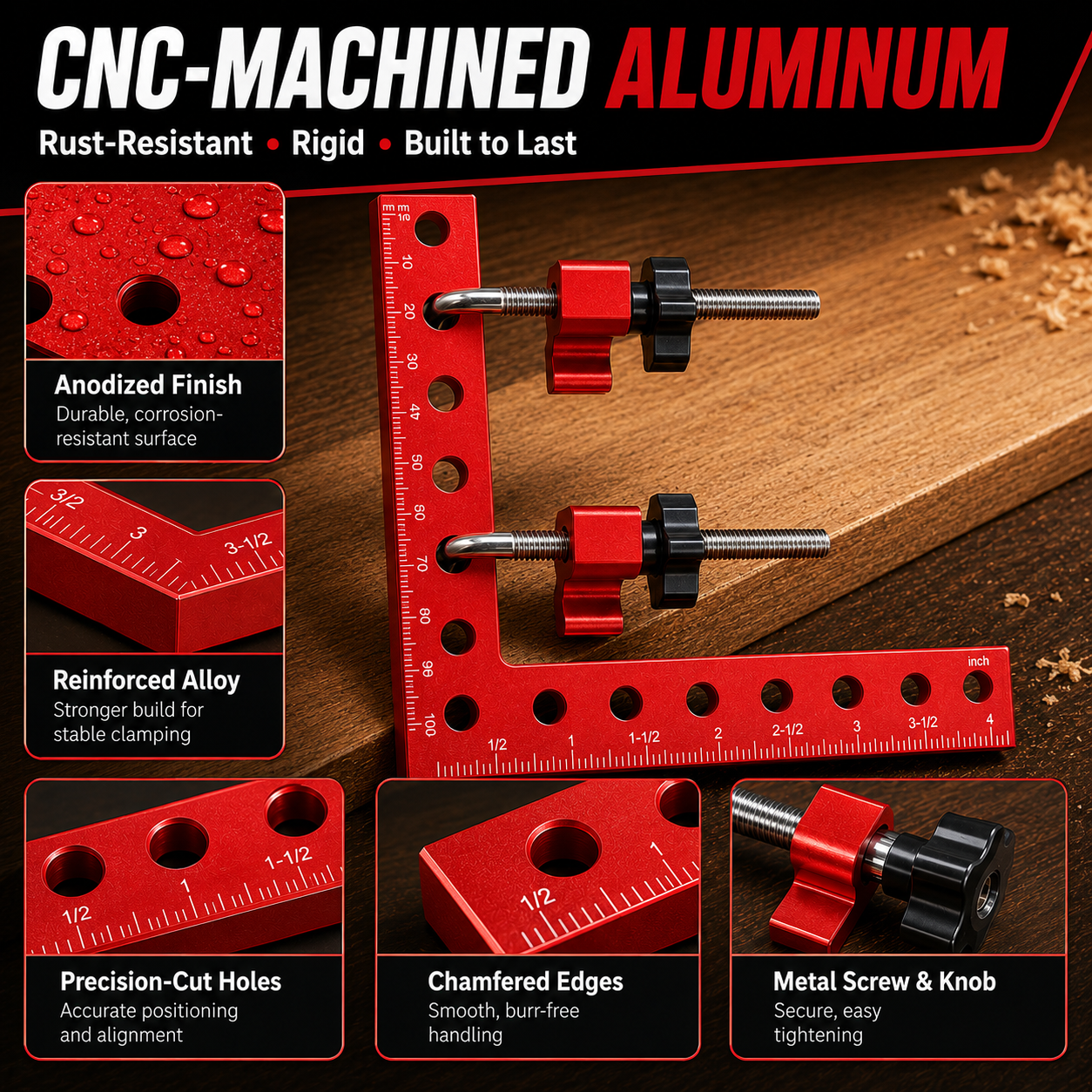 90° Corner Clamps Woodworking Set