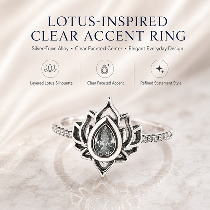 Vintage Lotus Blue Accent Ring