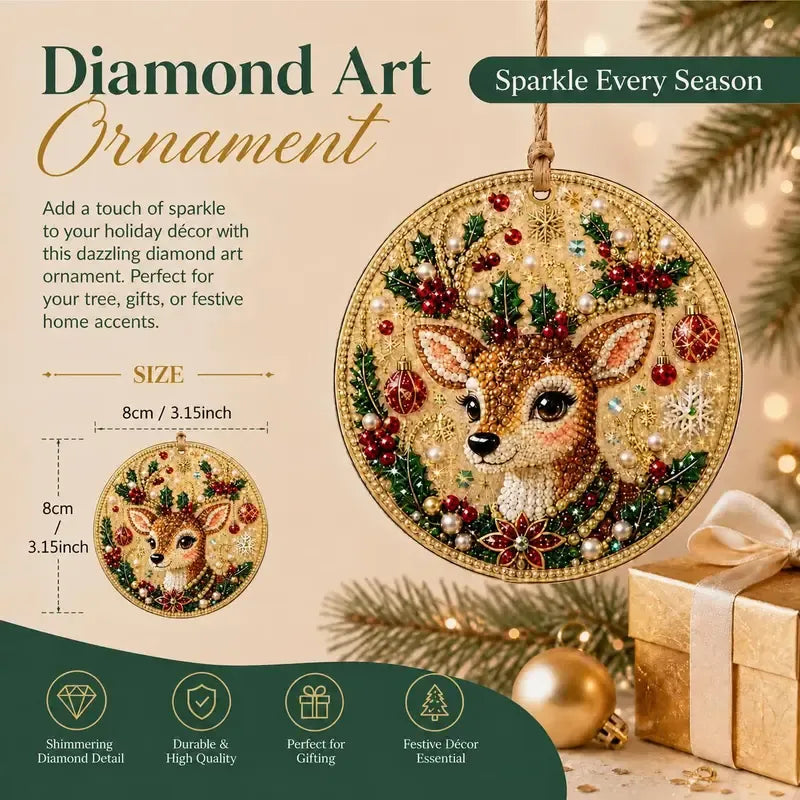 ⏳50% OFF – 🎄Beginner-Friendly Christmas Pearl & Gem Diamond Painting DIY Kit | 6 Festive Ornament Designs with Sparkling Pearls, Faceted Gems & 3D Layered Detail 💕